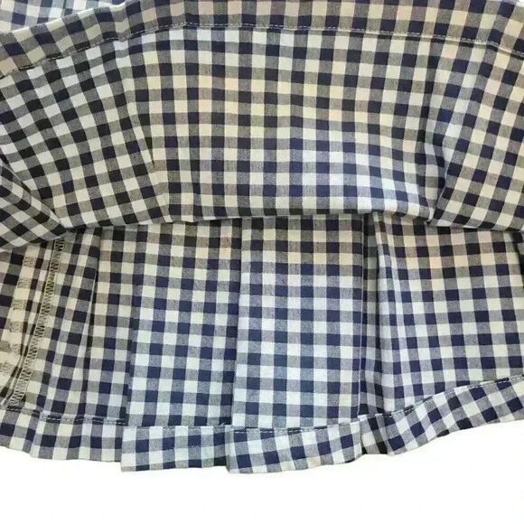 Georgia May Jagger Women's Navy & White Gingham Checked Cotton/Poly/Spandex Plea - Picture 5 of 12